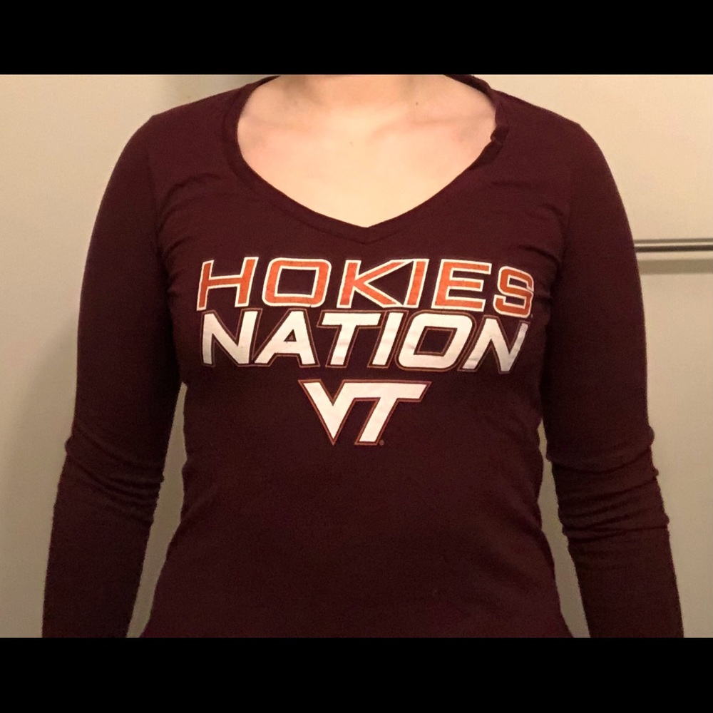Maroon Virginia Tech Cotton Long Sleeve Tee Shirt